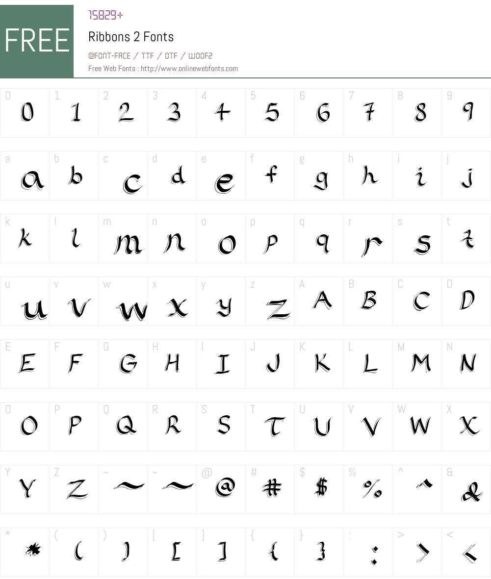 Ribbons 2 Font Screenshots