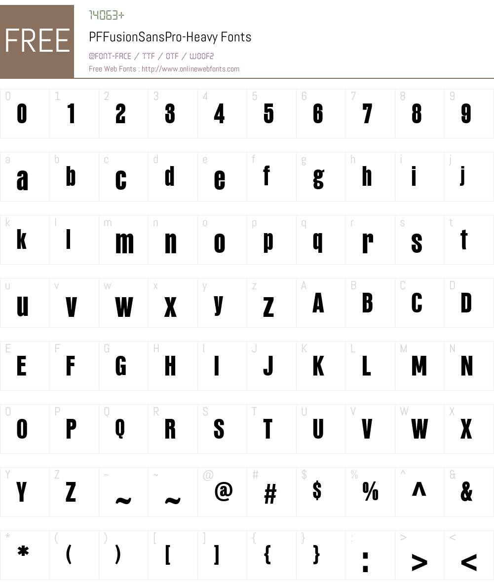 PF Fusion Sans Pro Font Screenshots