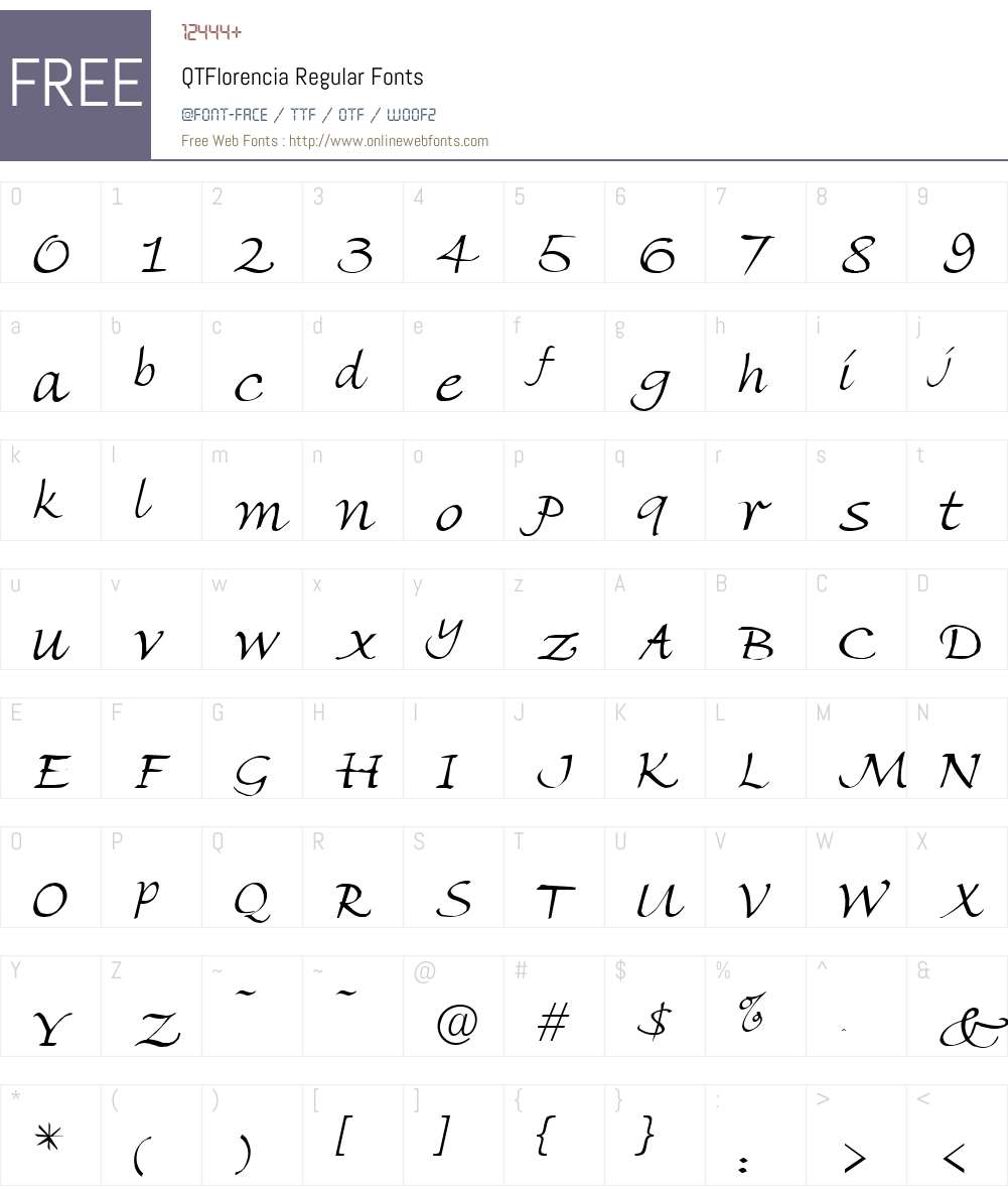 QTFlorencia Font Screenshots