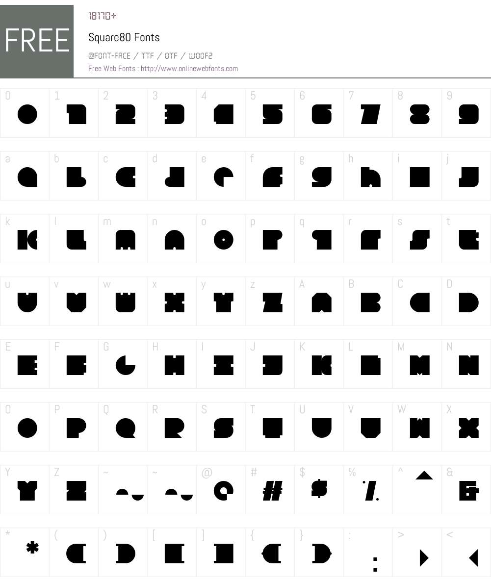 Square80 Font Screenshots