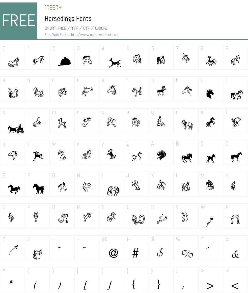 Horsedings Font Screenshots