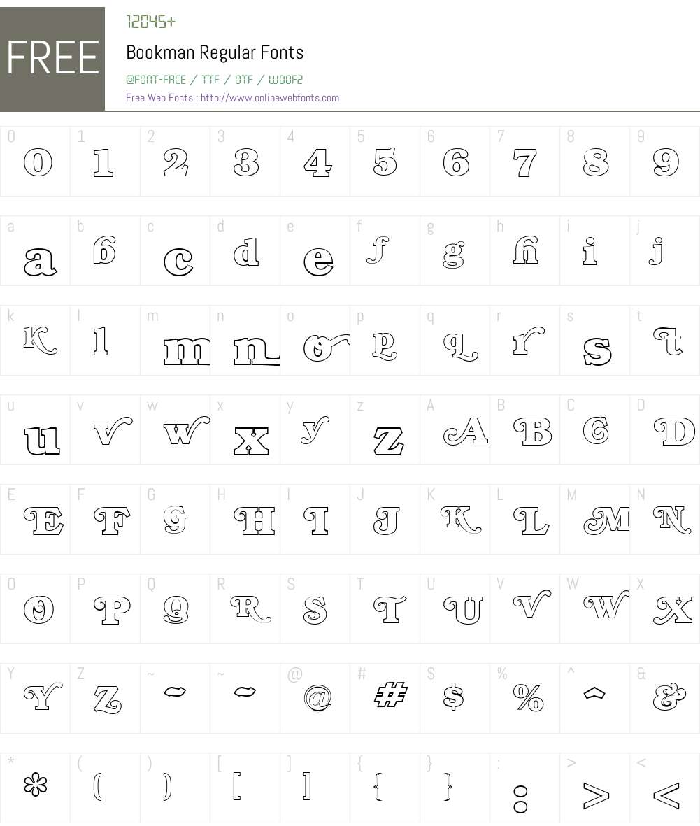 Bookman Font Screenshots
