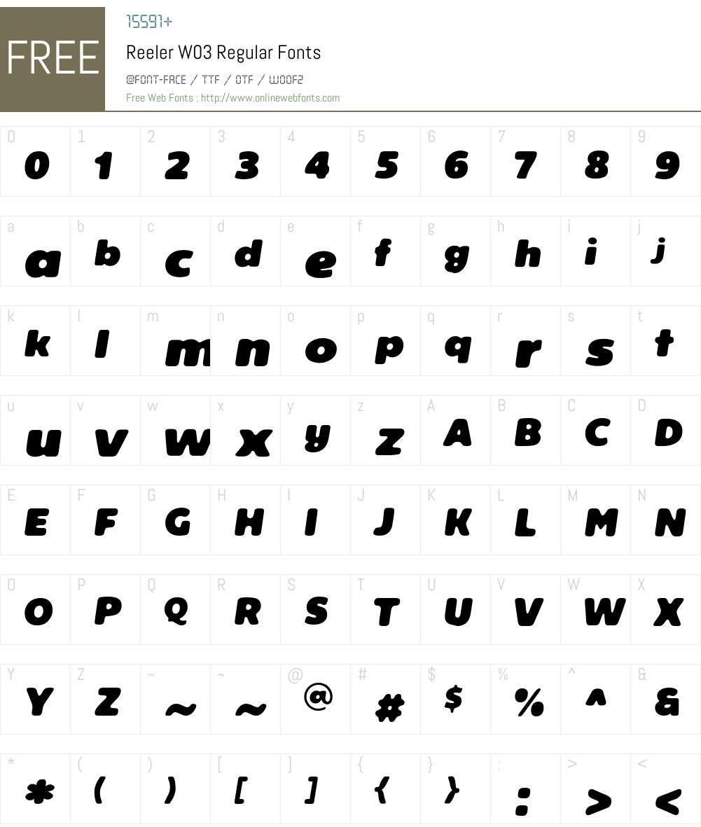 Reeler Font Screenshots