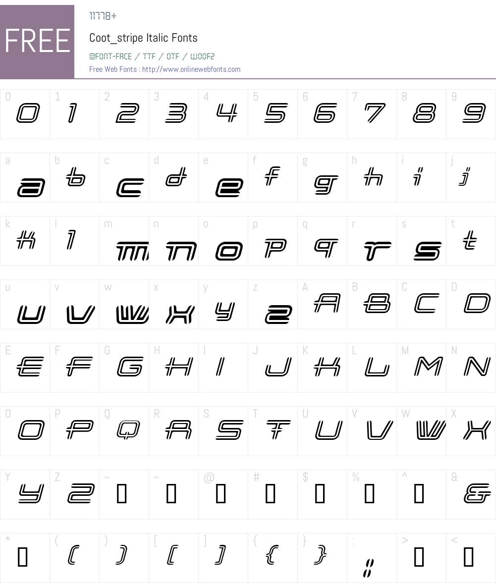 Coot_stripe Font Screenshots