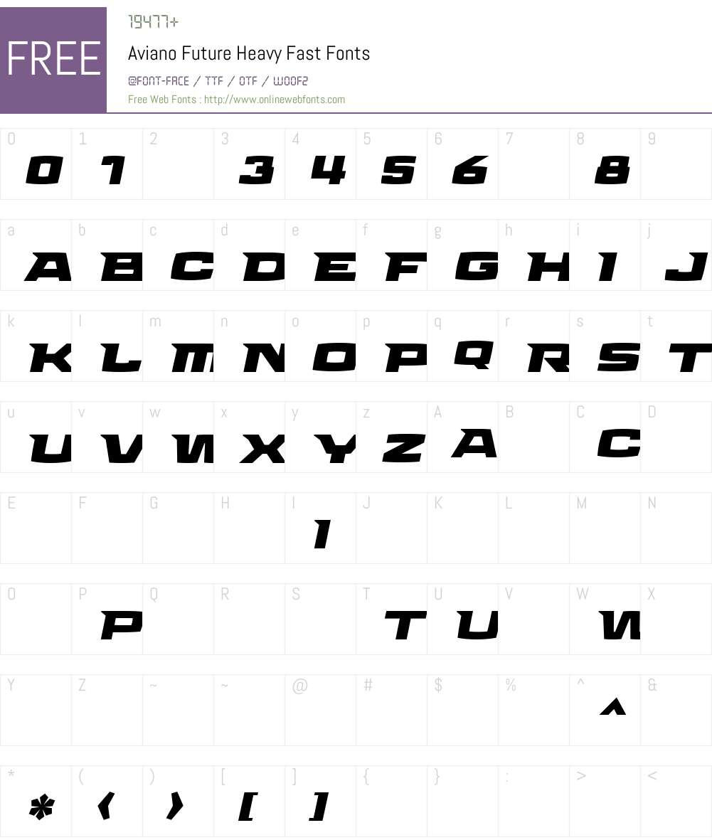 AvianoFutureHeavyFast Font Screenshots