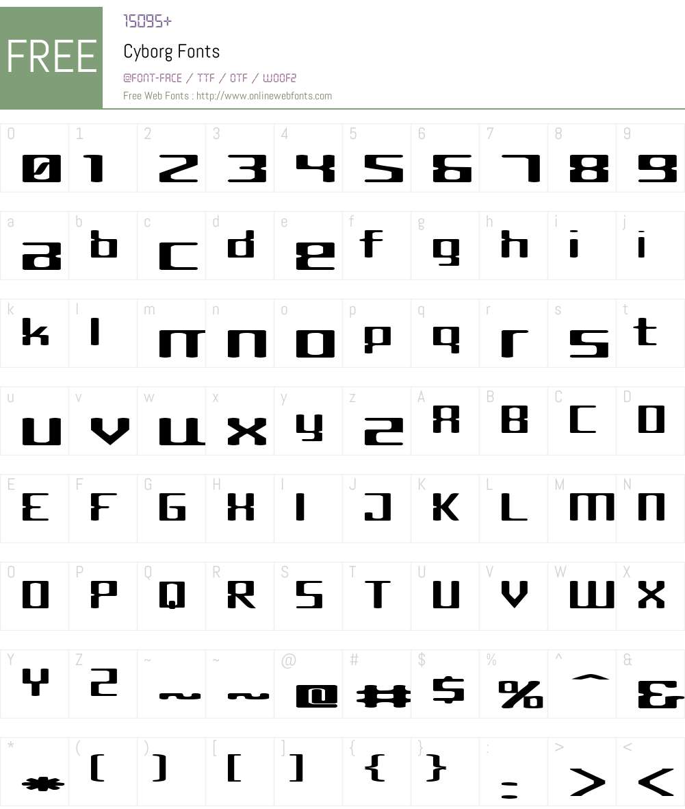 Cyborg Font Screenshots