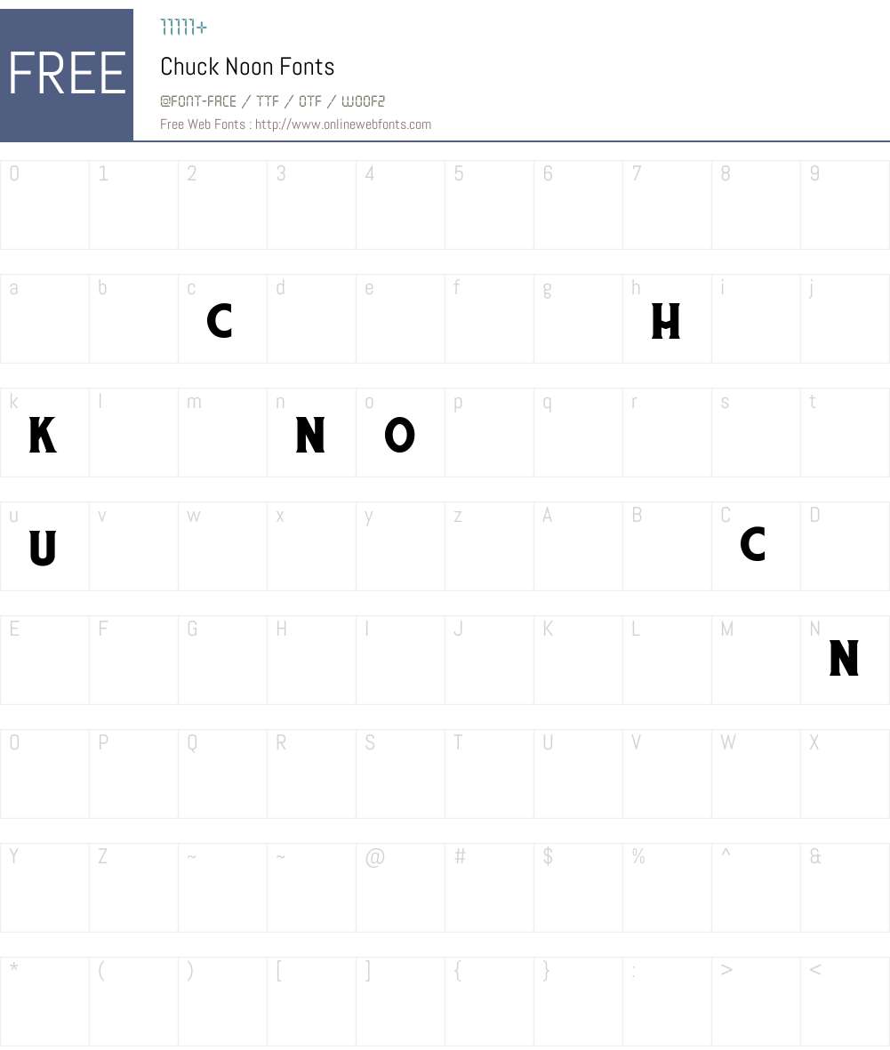 Chuck Noon Font Screenshots