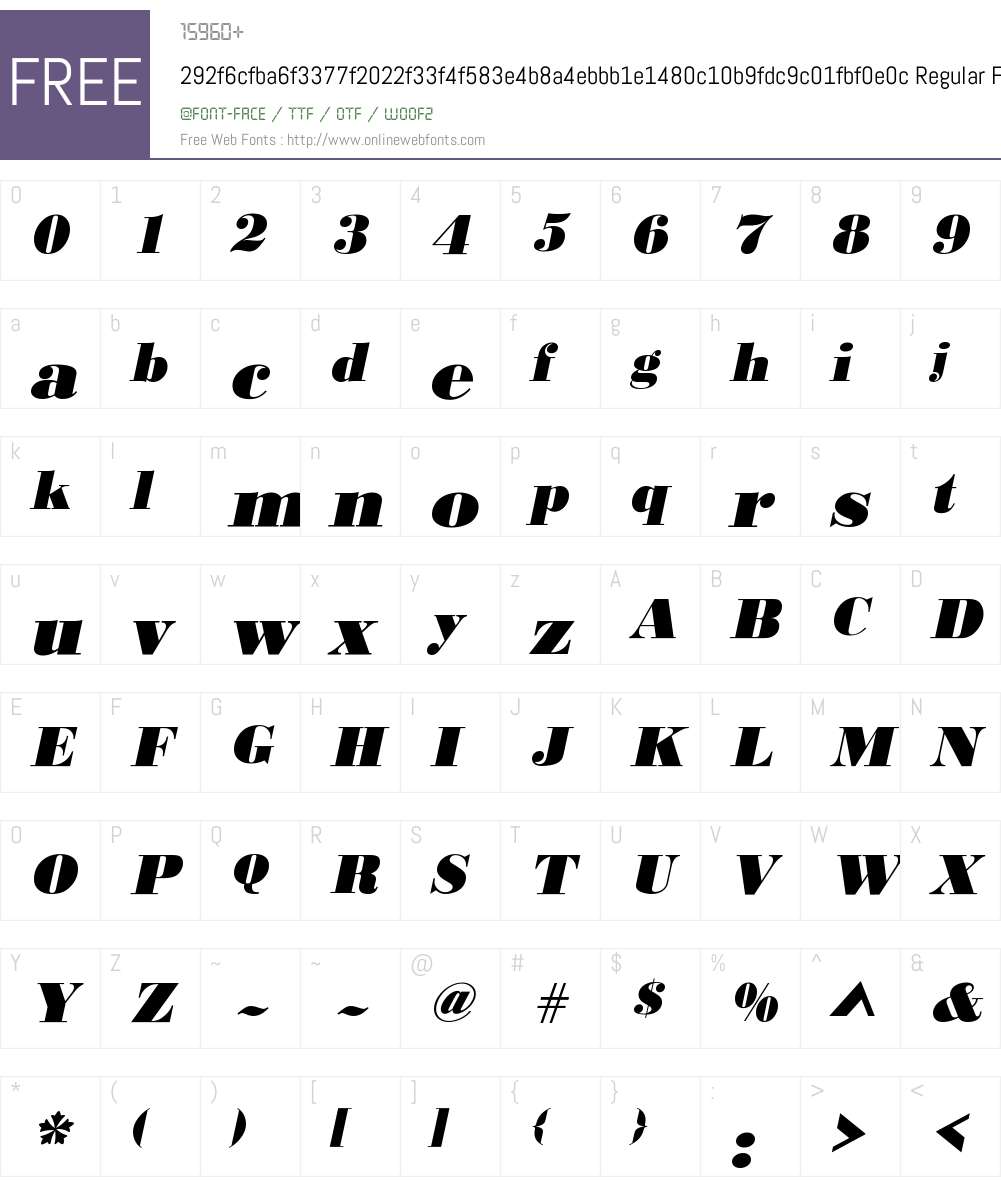 292f6cfba6f3377f2022f33f4f583e4b8a4ebbb1e1480c10b9fdc9c01fbf0e0c Font Screenshots
