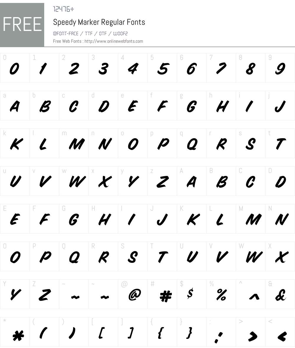 Speedy Marker Font Screenshots