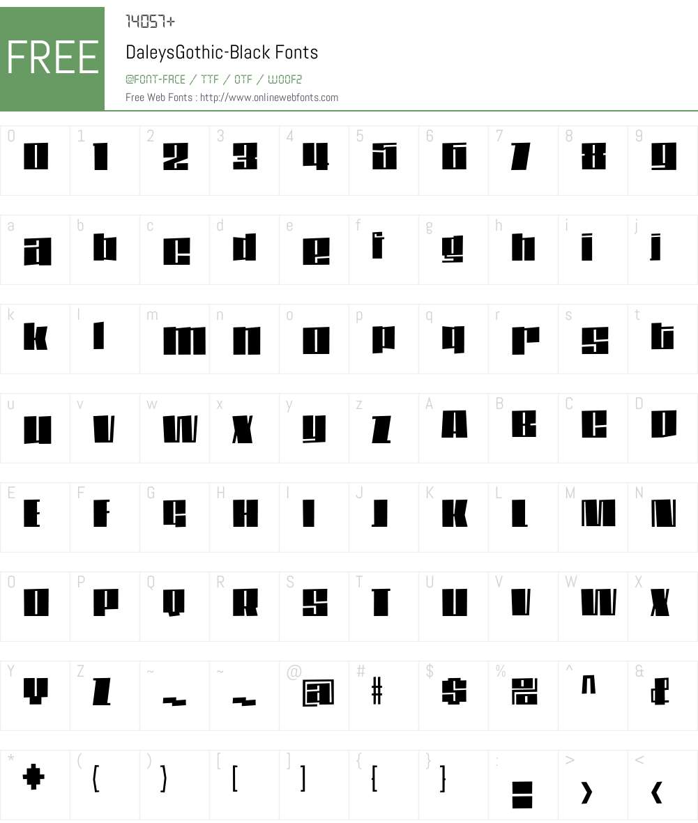 DaleysGothic Font Screenshots