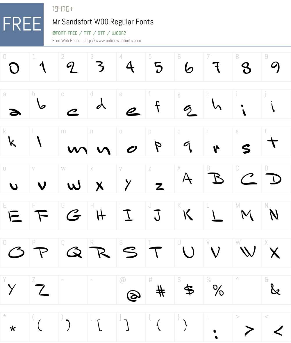 MrSandsfortW00-Regular Font Screenshots