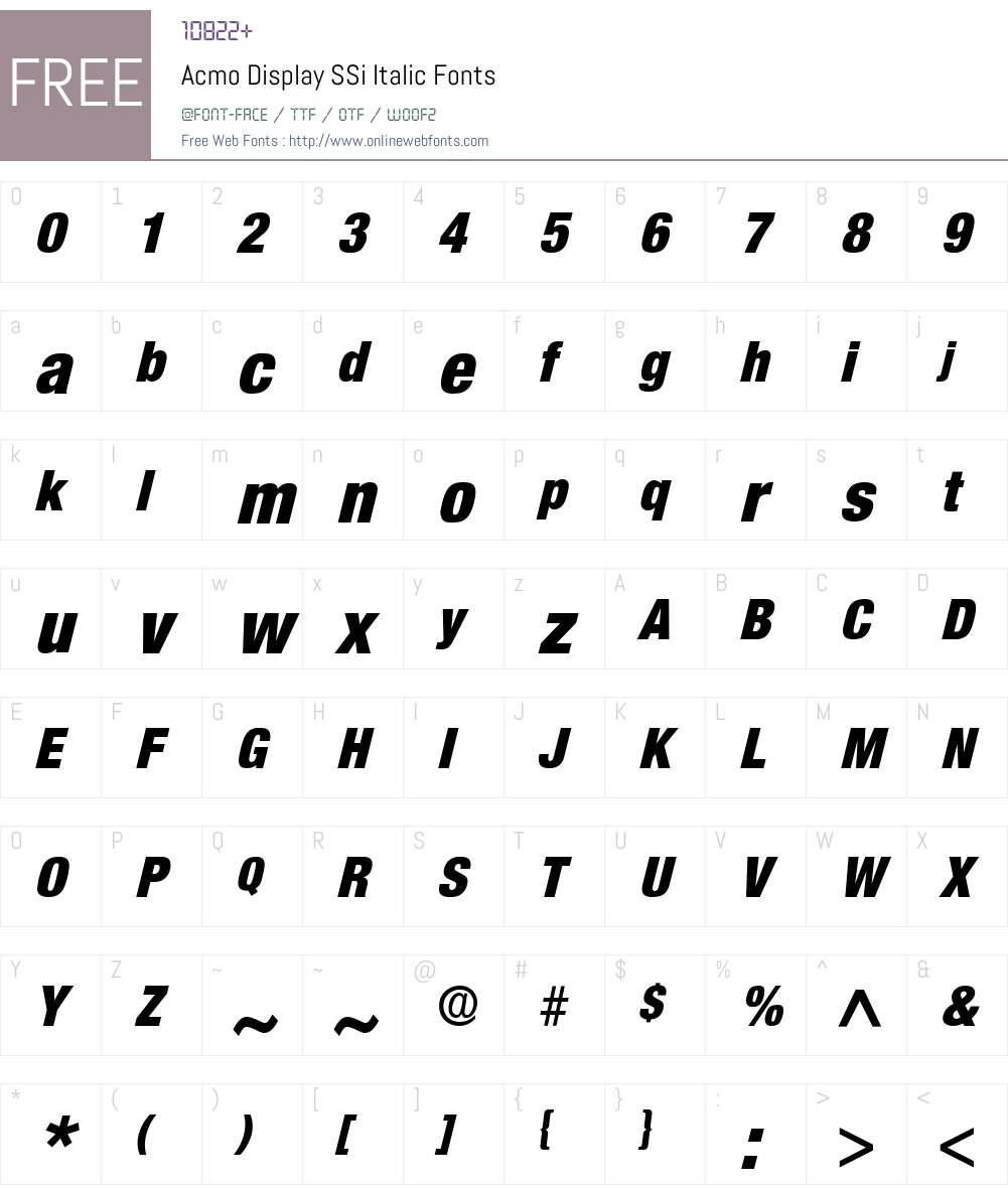 Acmo Display SSi Font Screenshots