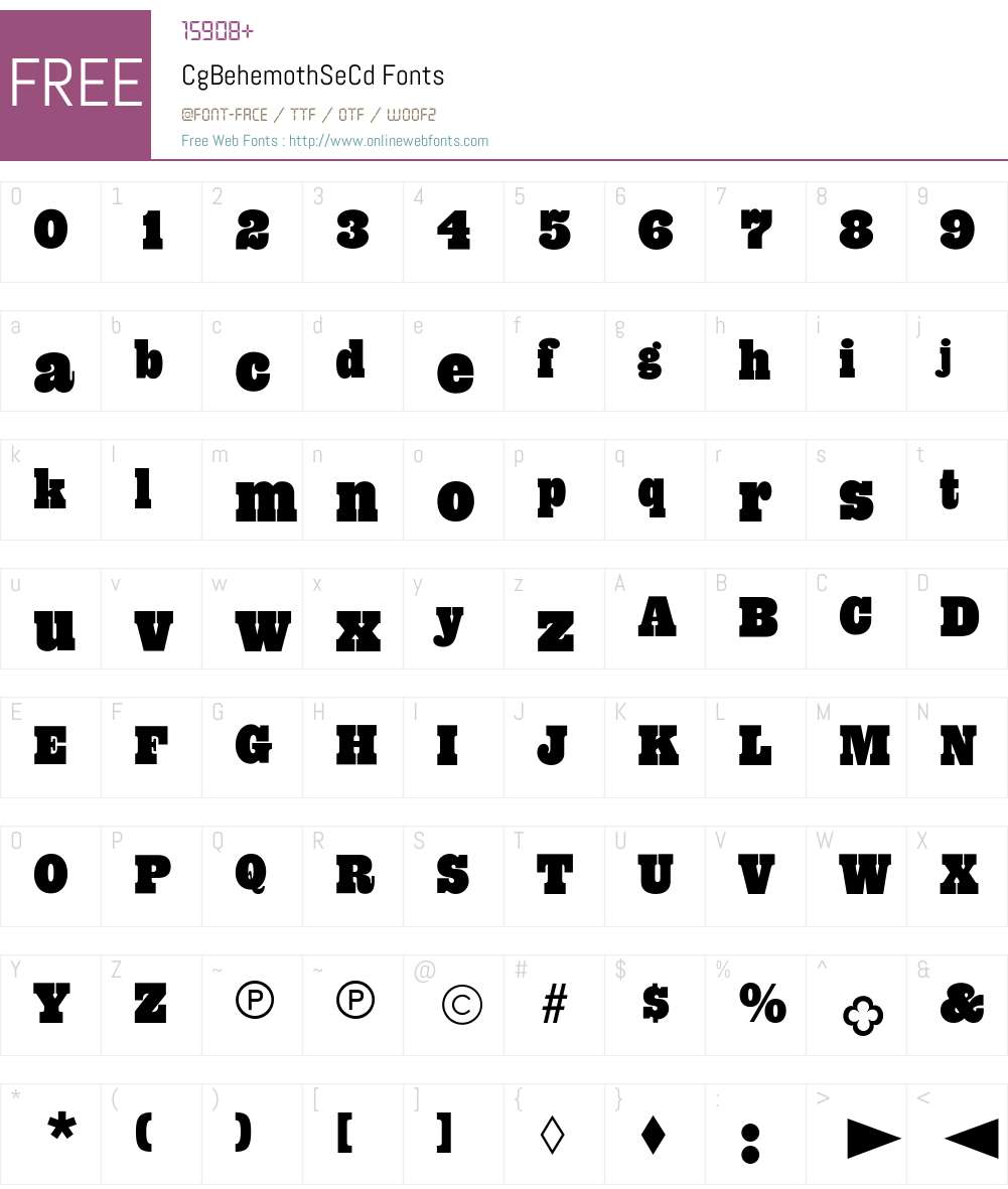 CgBehemothSeCd Font Screenshots