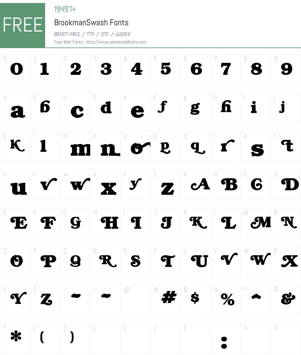 BrookmanSwash Font Screenshots
