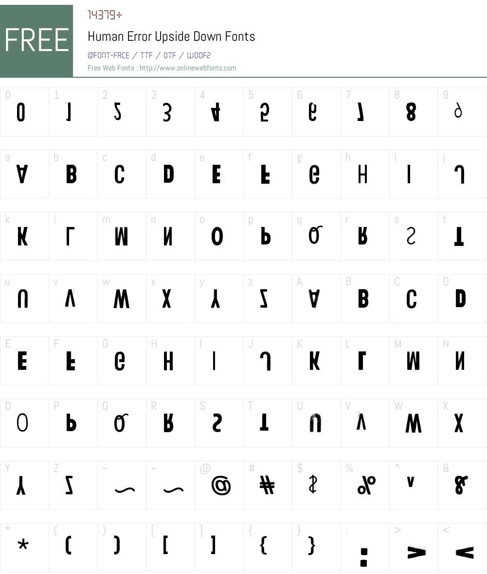 Human Error Upside Down Font Screenshots