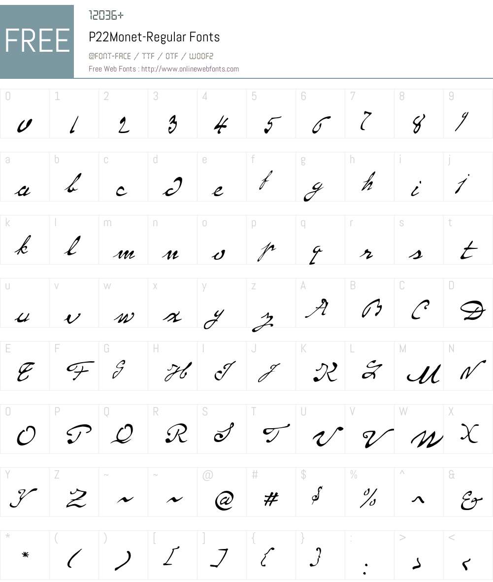 P22Monet Font Screenshots