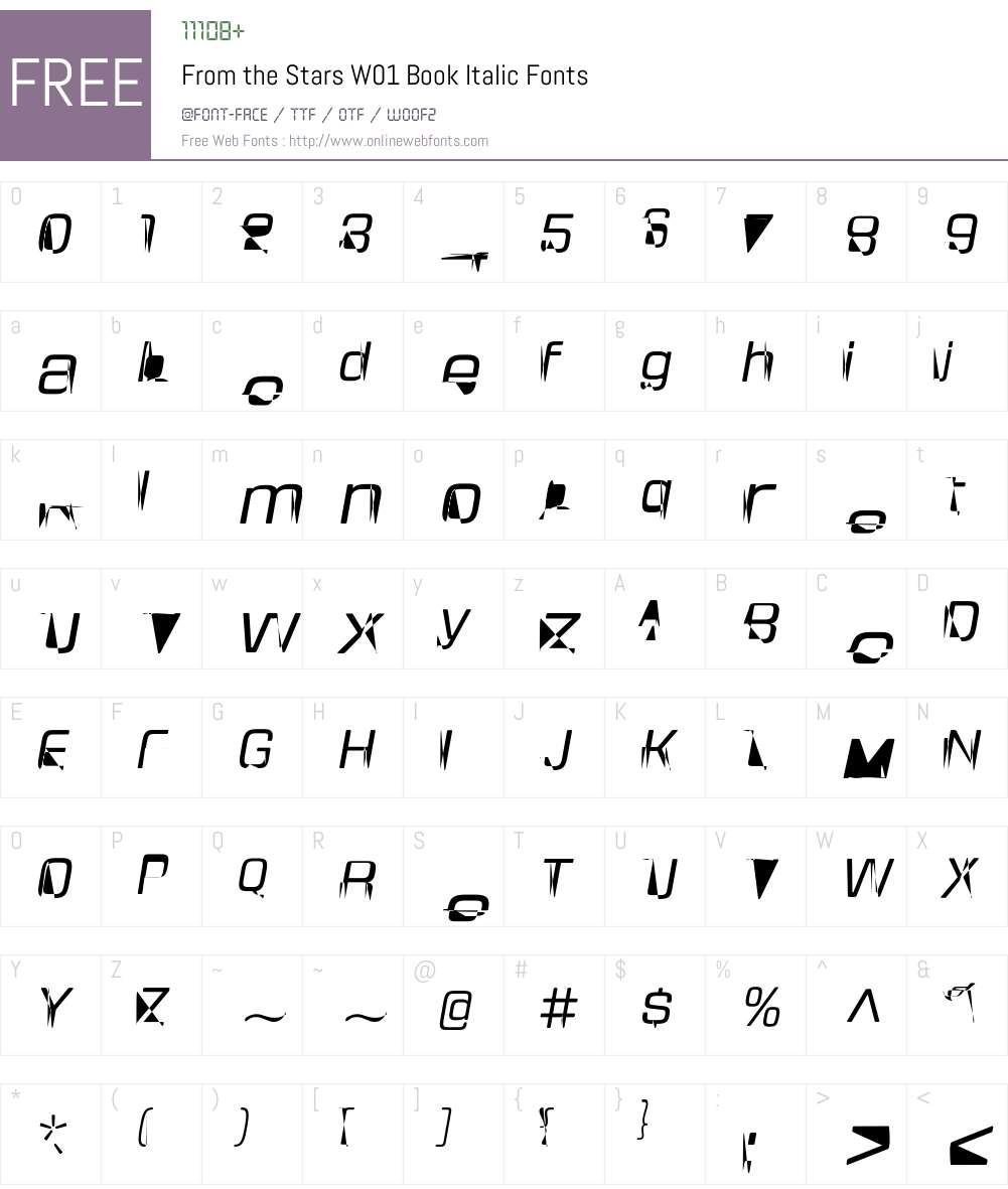 FromtheStarsW01-BookItalic Font Screenshots
