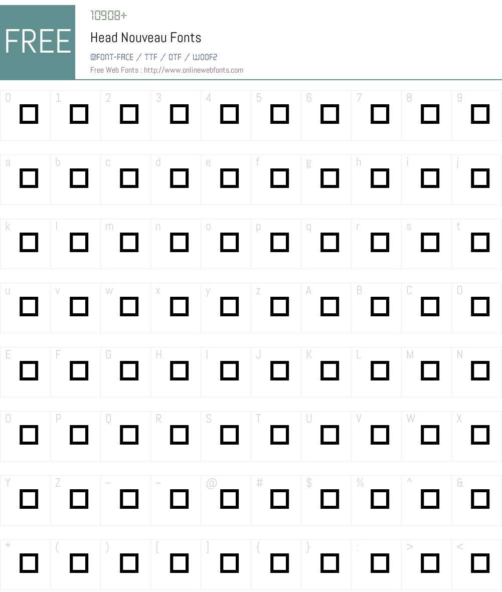 Head Nouveau Font Screenshots