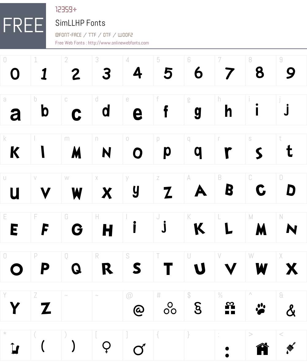 SimLLHP Font Screenshots