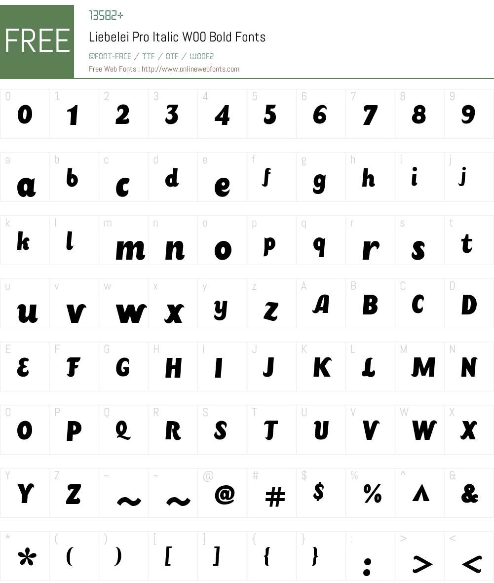 LiebeleiProItalicW00-Bold Font Screenshots
