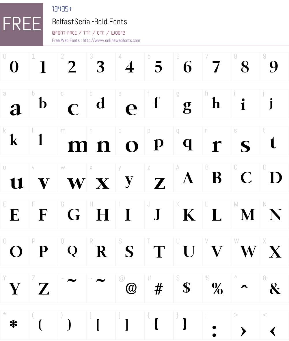 BelfastSerial Font Screenshots