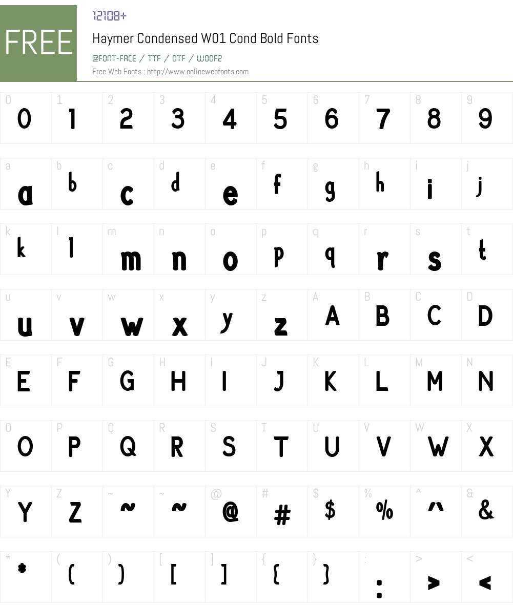 HaymerCondensedW01-CondBold Font Screenshots