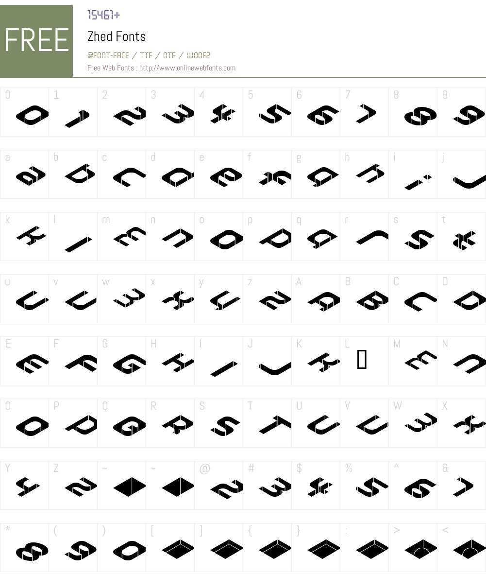 Zhed Font Screenshots