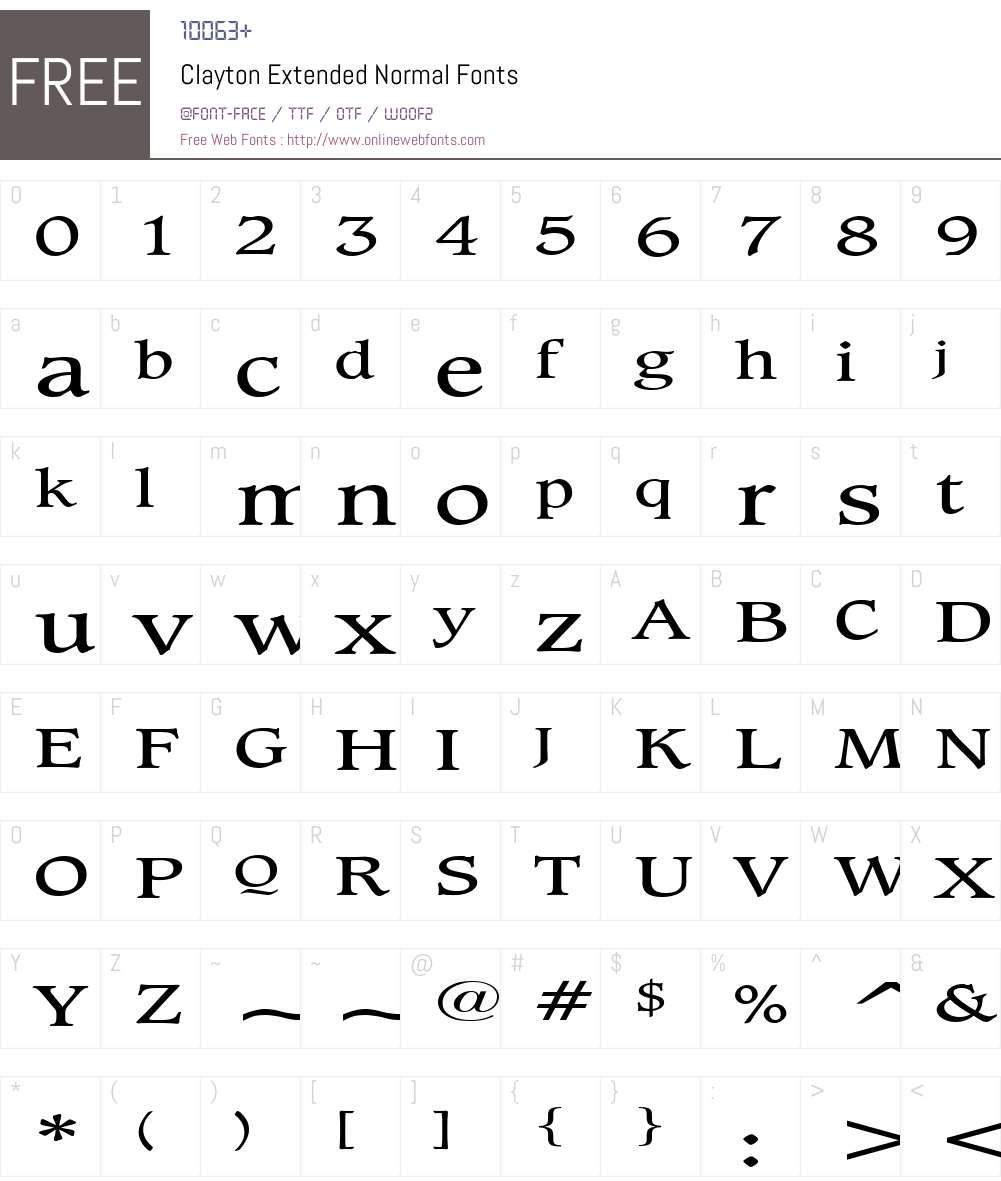 Clayton Extended Font Screenshots