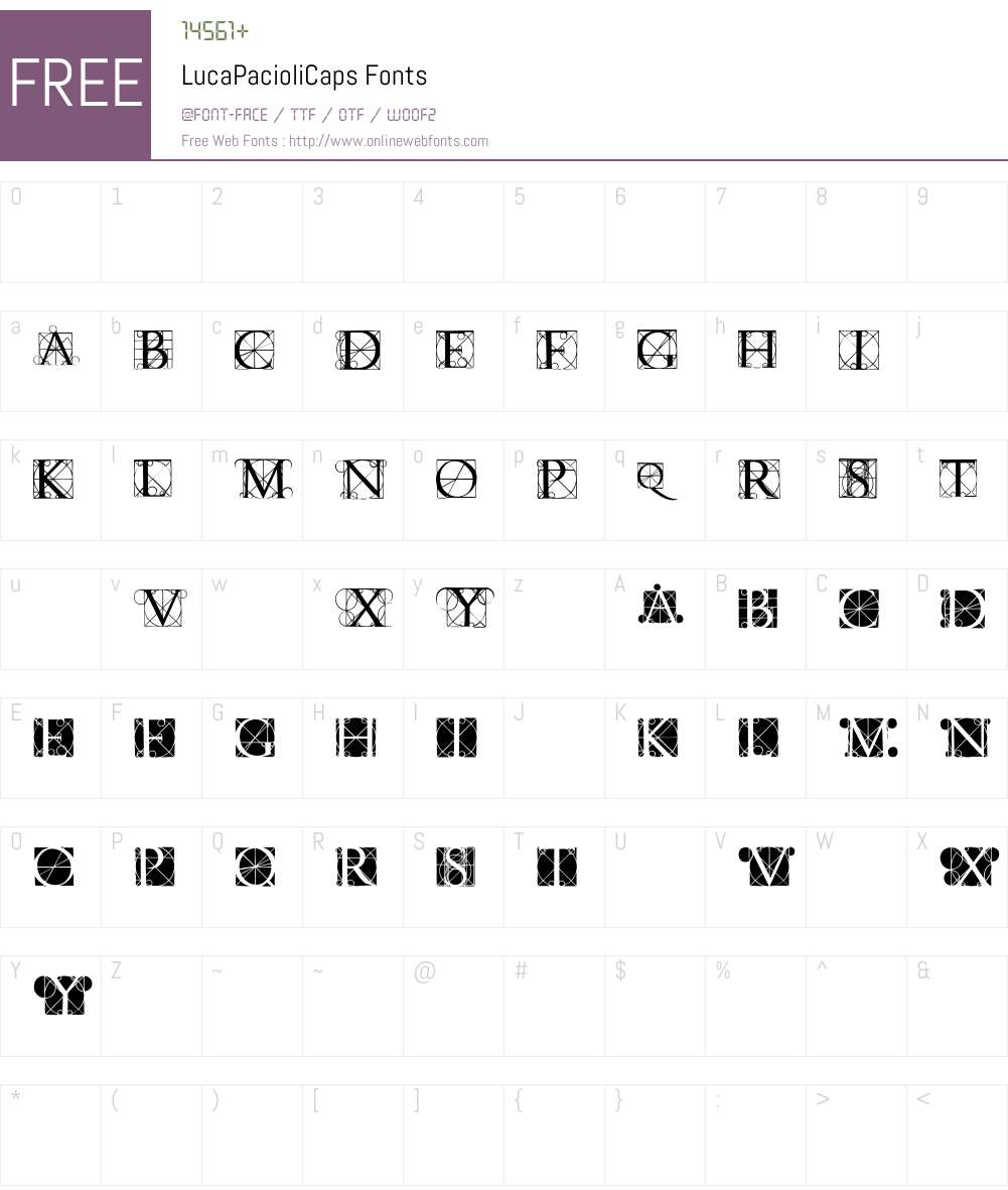 LucaPacioliCaps Font Screenshots
