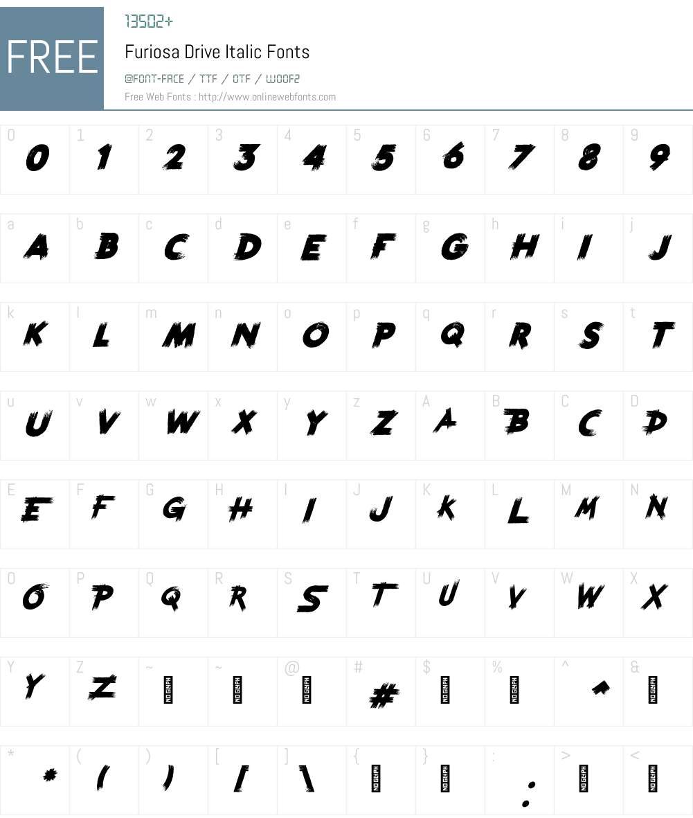 Furiosa Drive Font Screenshots