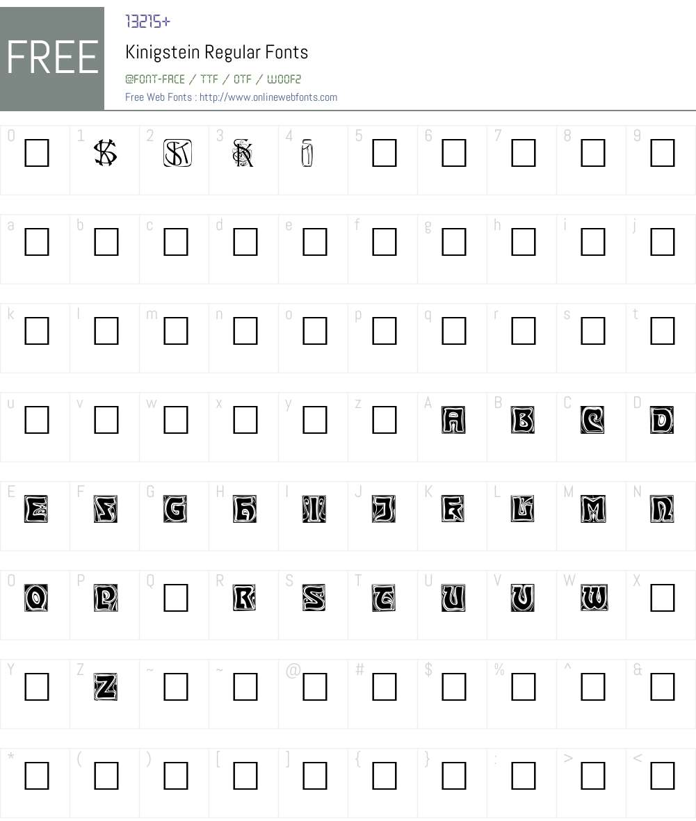 Kinigstein Font Screenshots