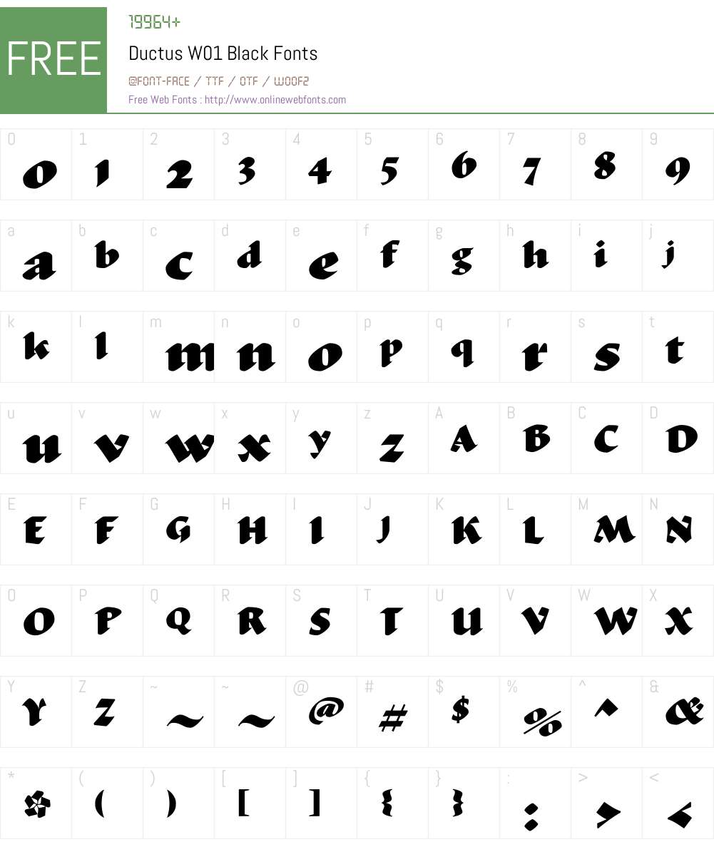 DuctusW01-Black Font Screenshots