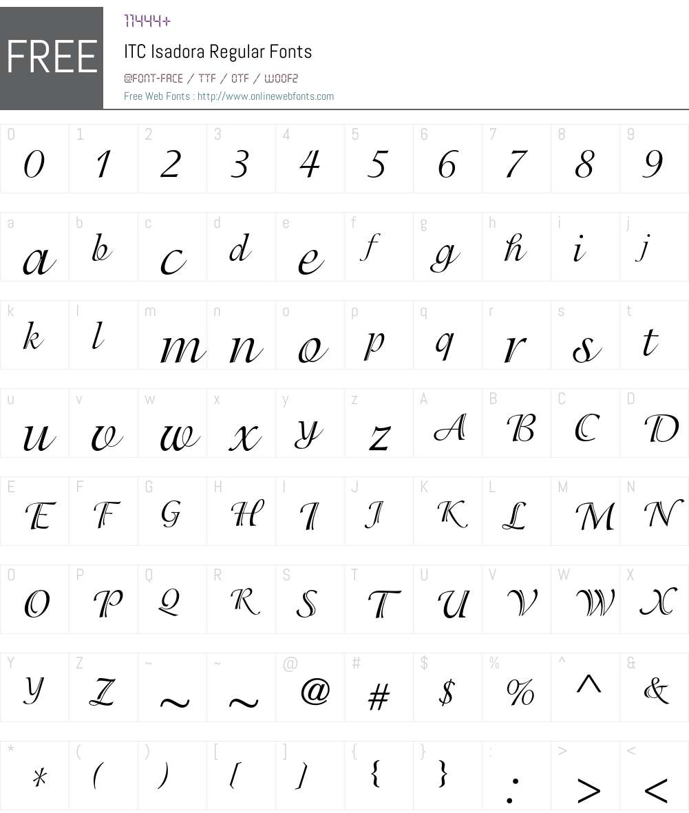 ITC Isadora Font Screenshots