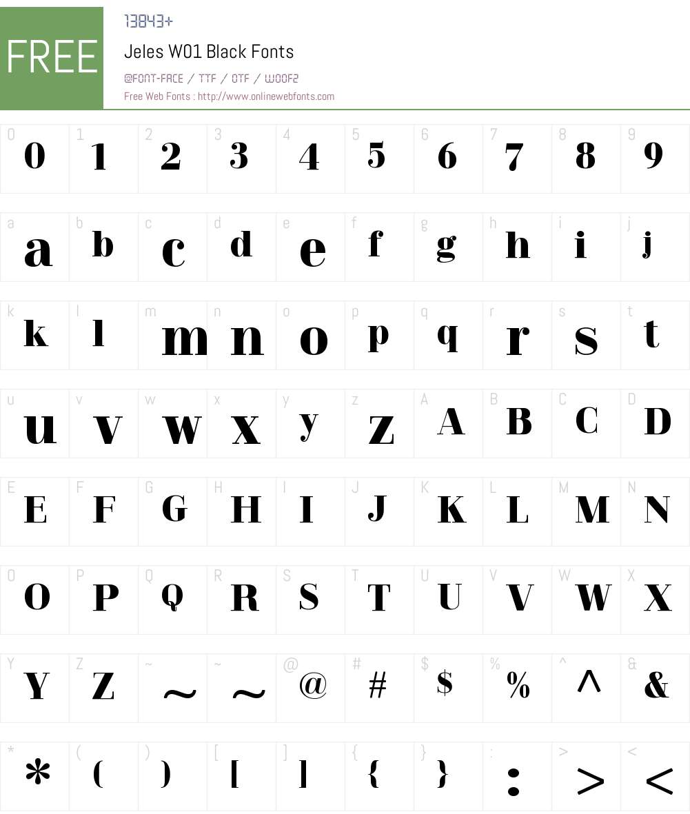 JelesW01-Black Font Screenshots
