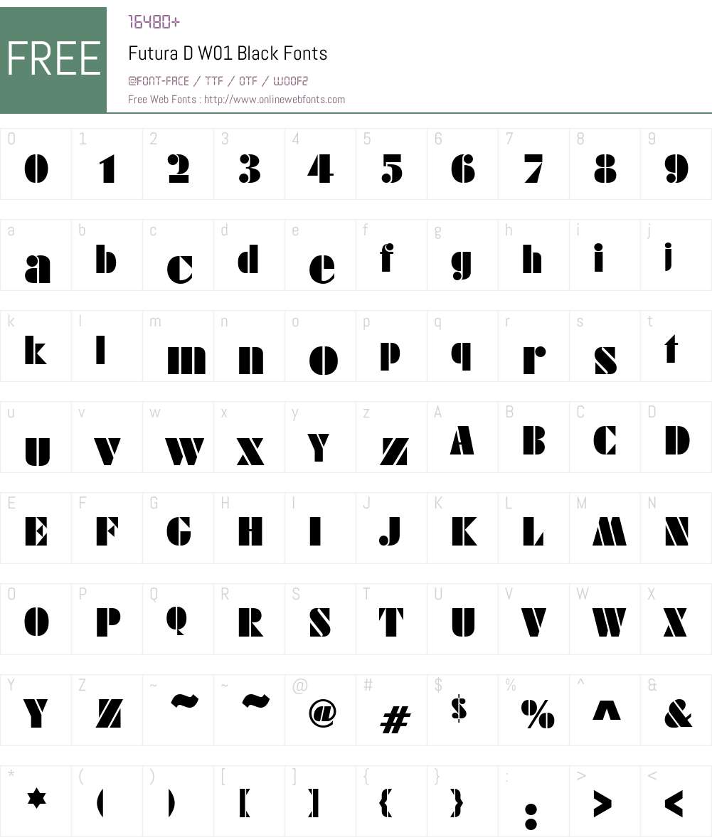 FuturaDW01-Black Font Screenshots