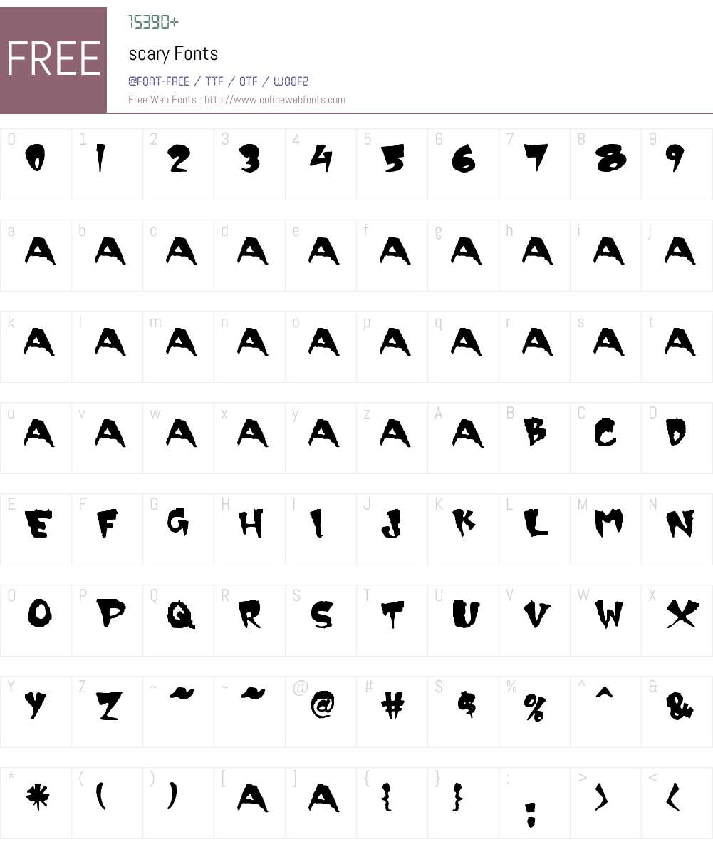 scary Font Screenshots