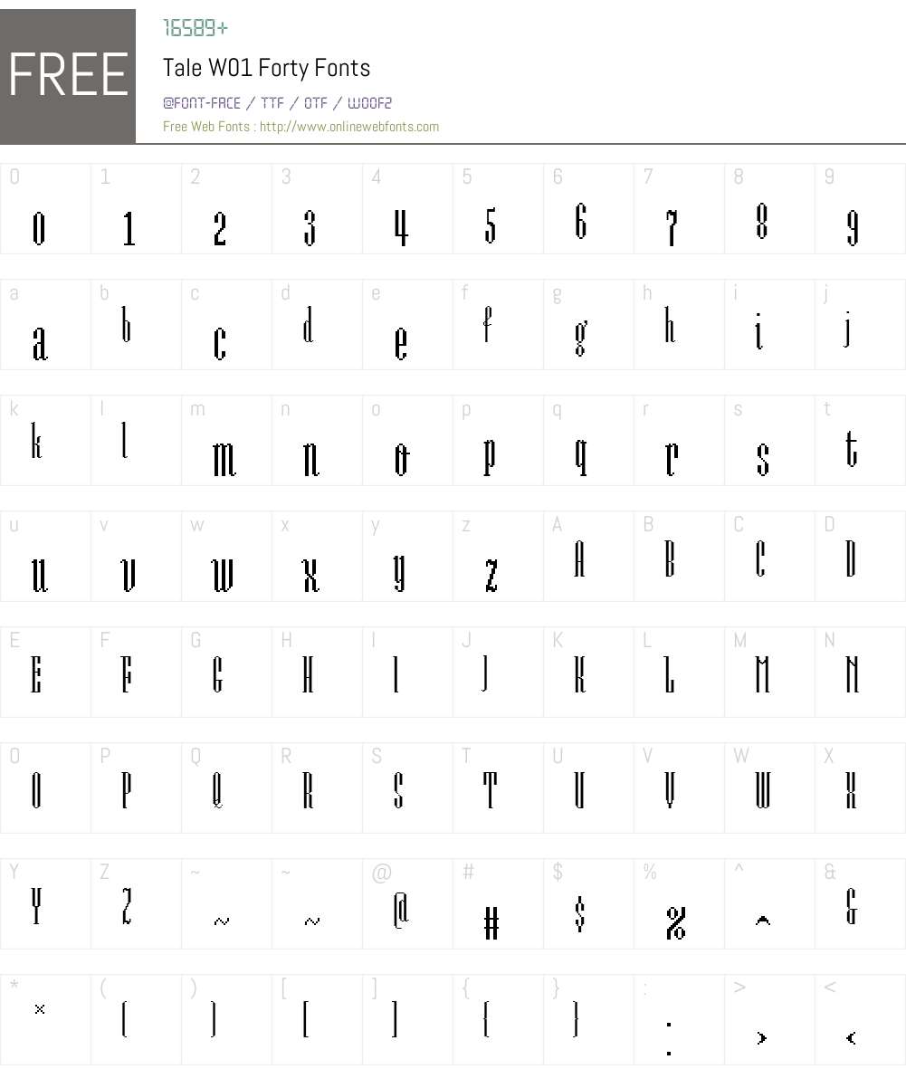 TaleW01-Forty Font Screenshots