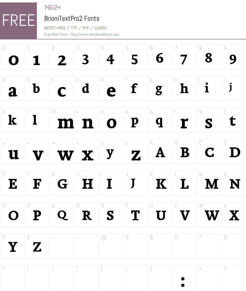 Brioni Text Pro 2 Font Screenshots