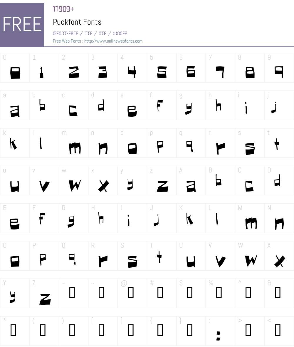 Puckfont Font Screenshots