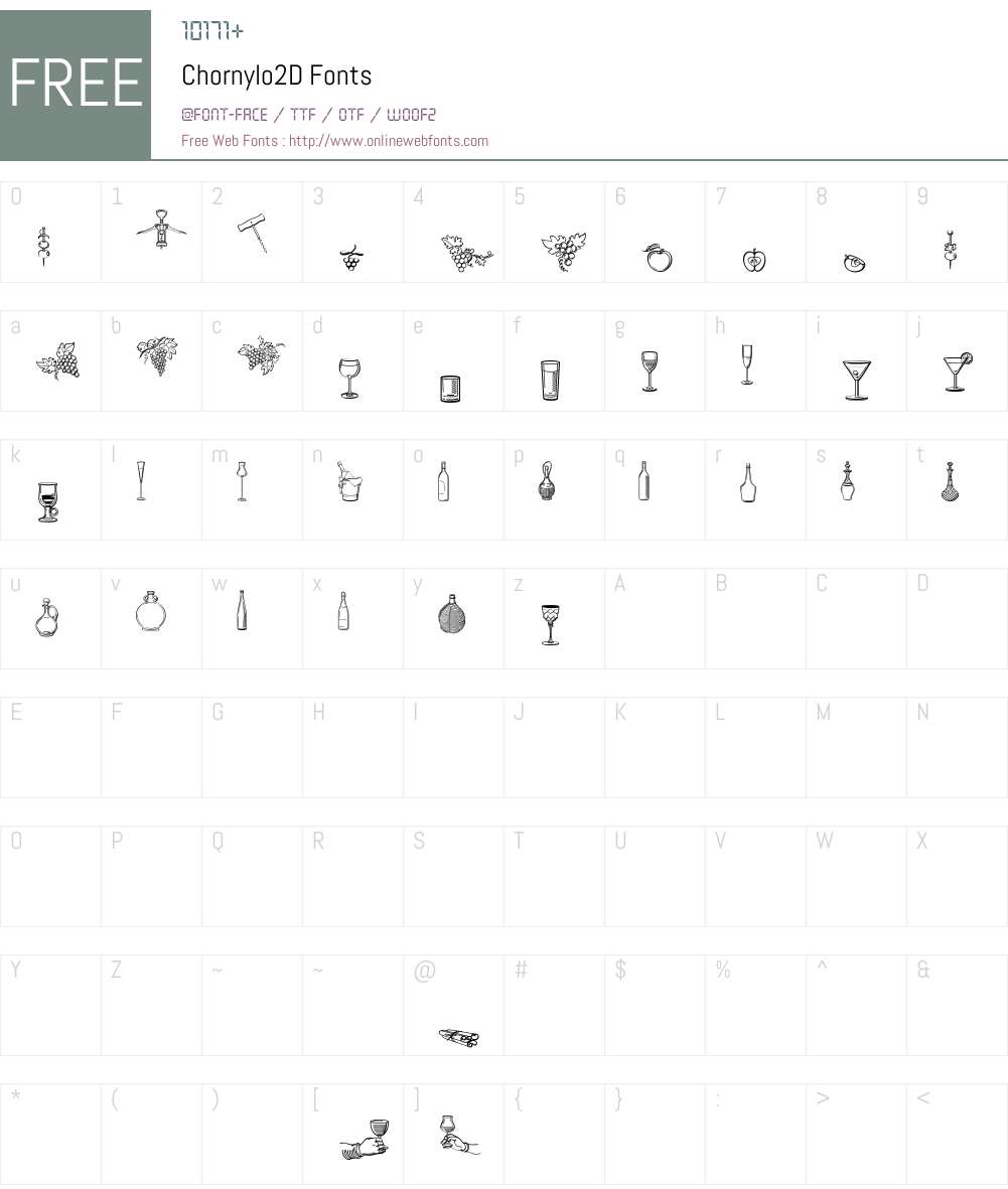 Chornylo2D Font Screenshots