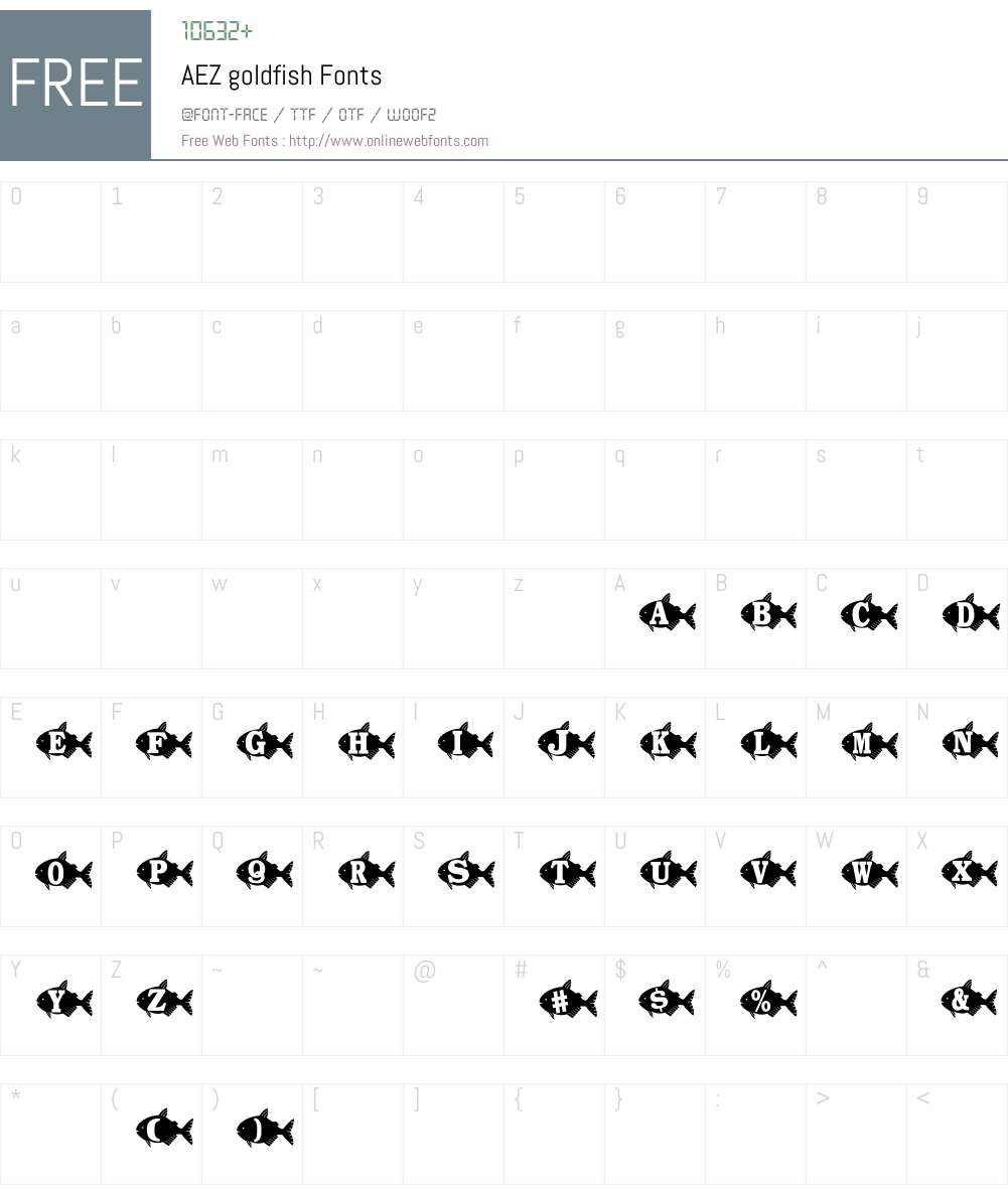 AEZ goldfish Font Screenshots