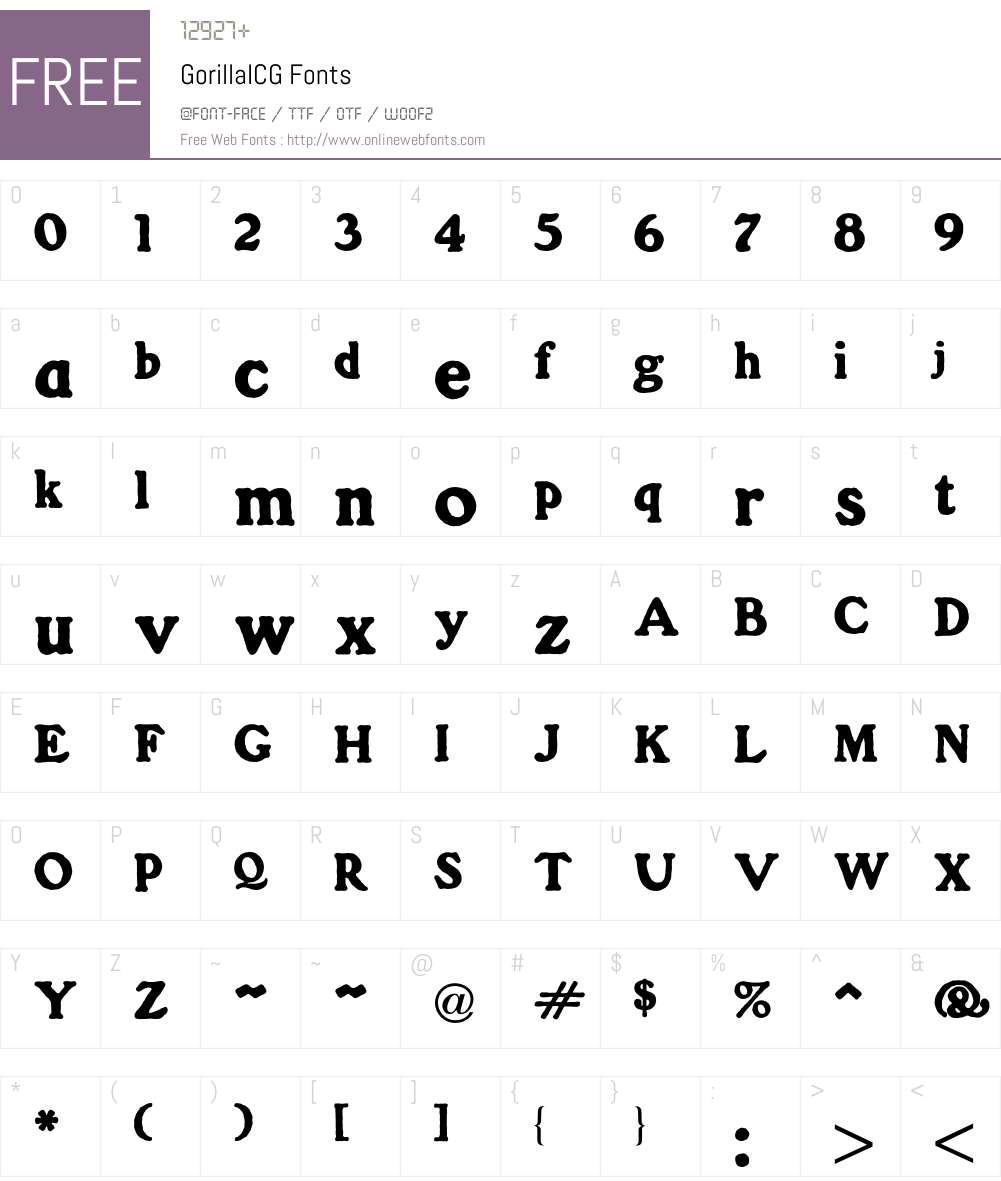 Gorilla Font Screenshots