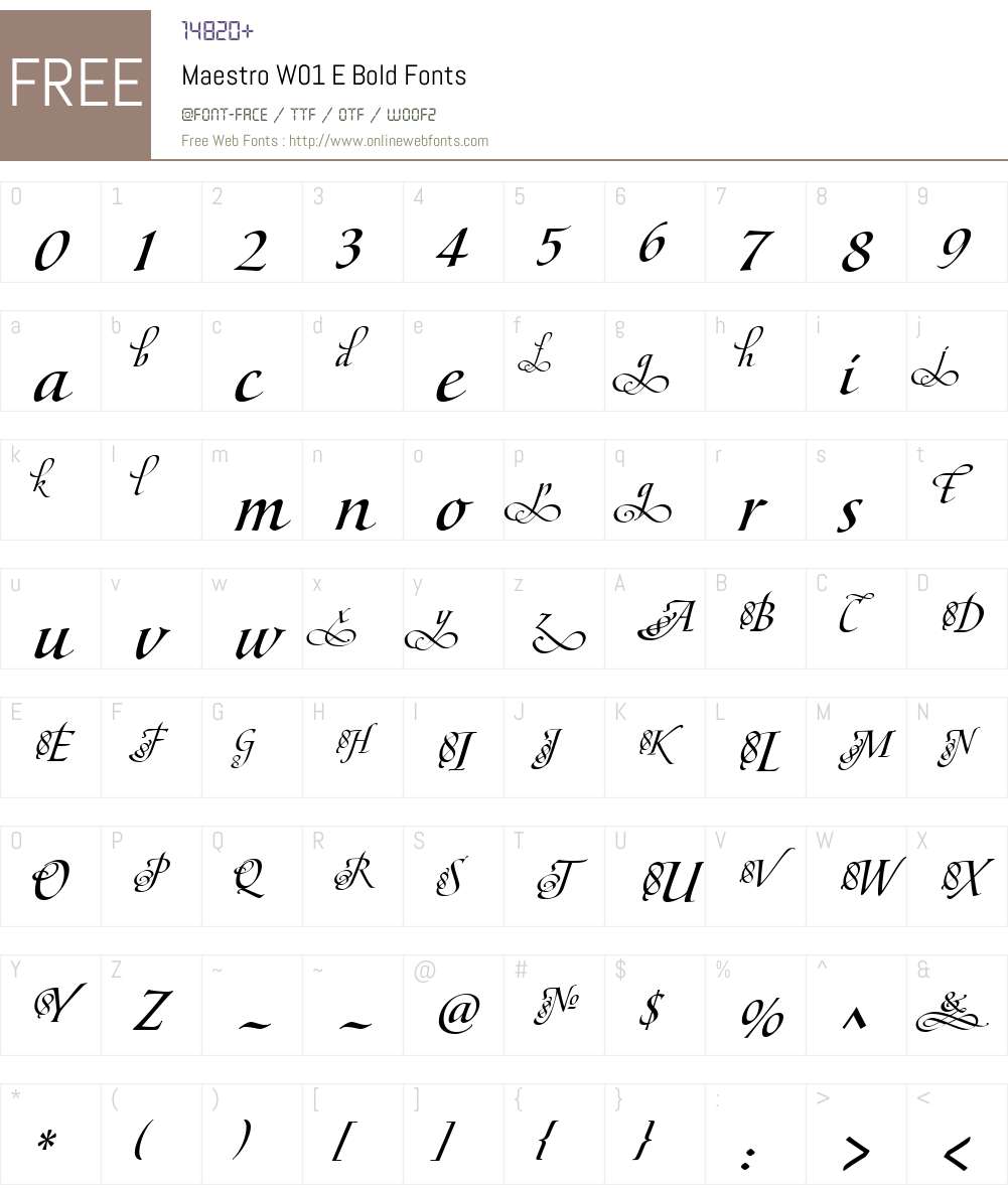 MaestroW01-EBold Font Screenshots
