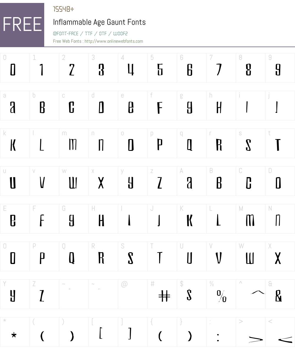 Inflammable Age Gaunt Font Screenshots
