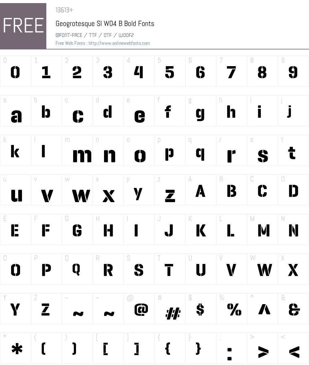GeogrotesqueSlW04-BBold Font Screenshots