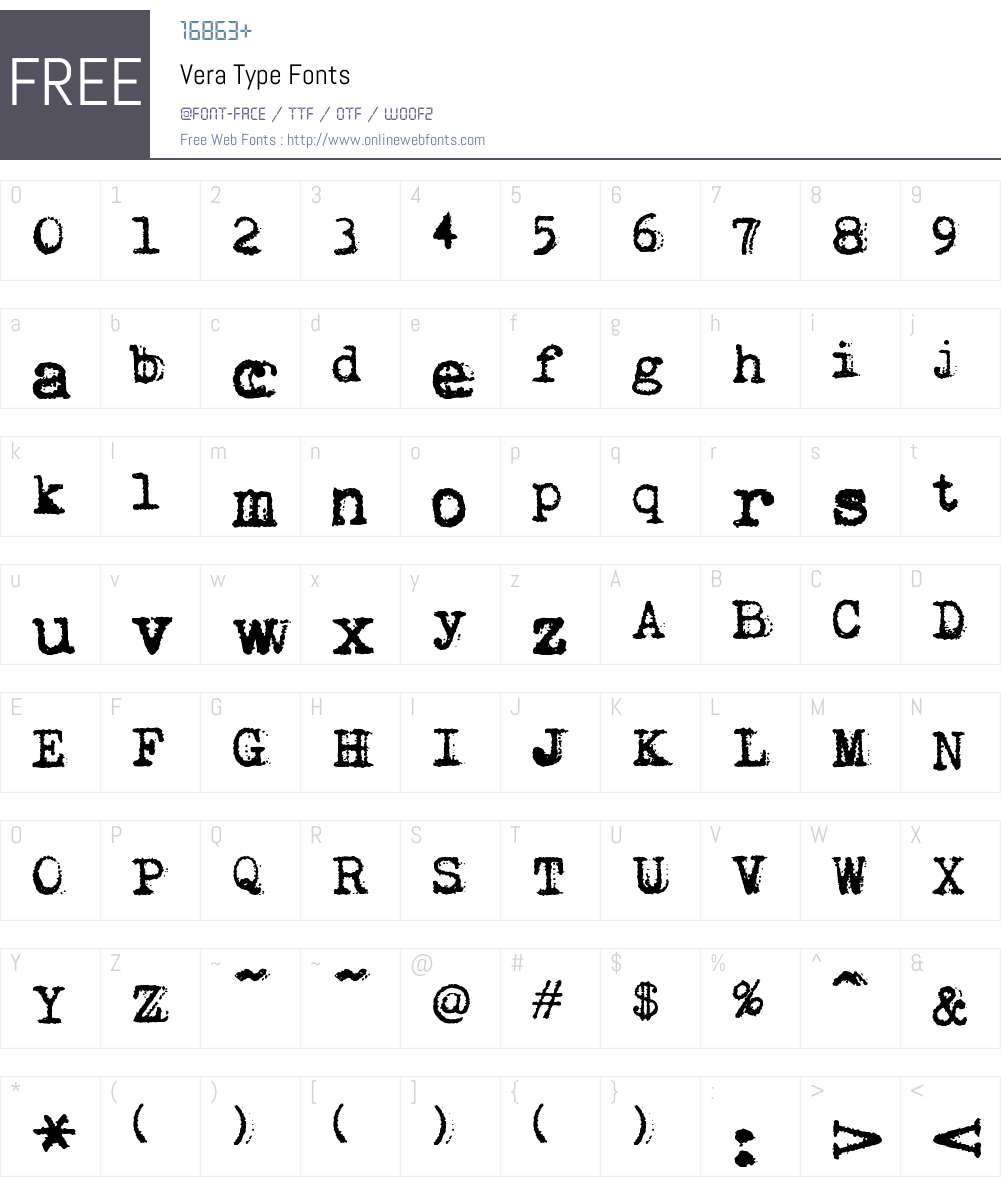 Vera Type Font Screenshots