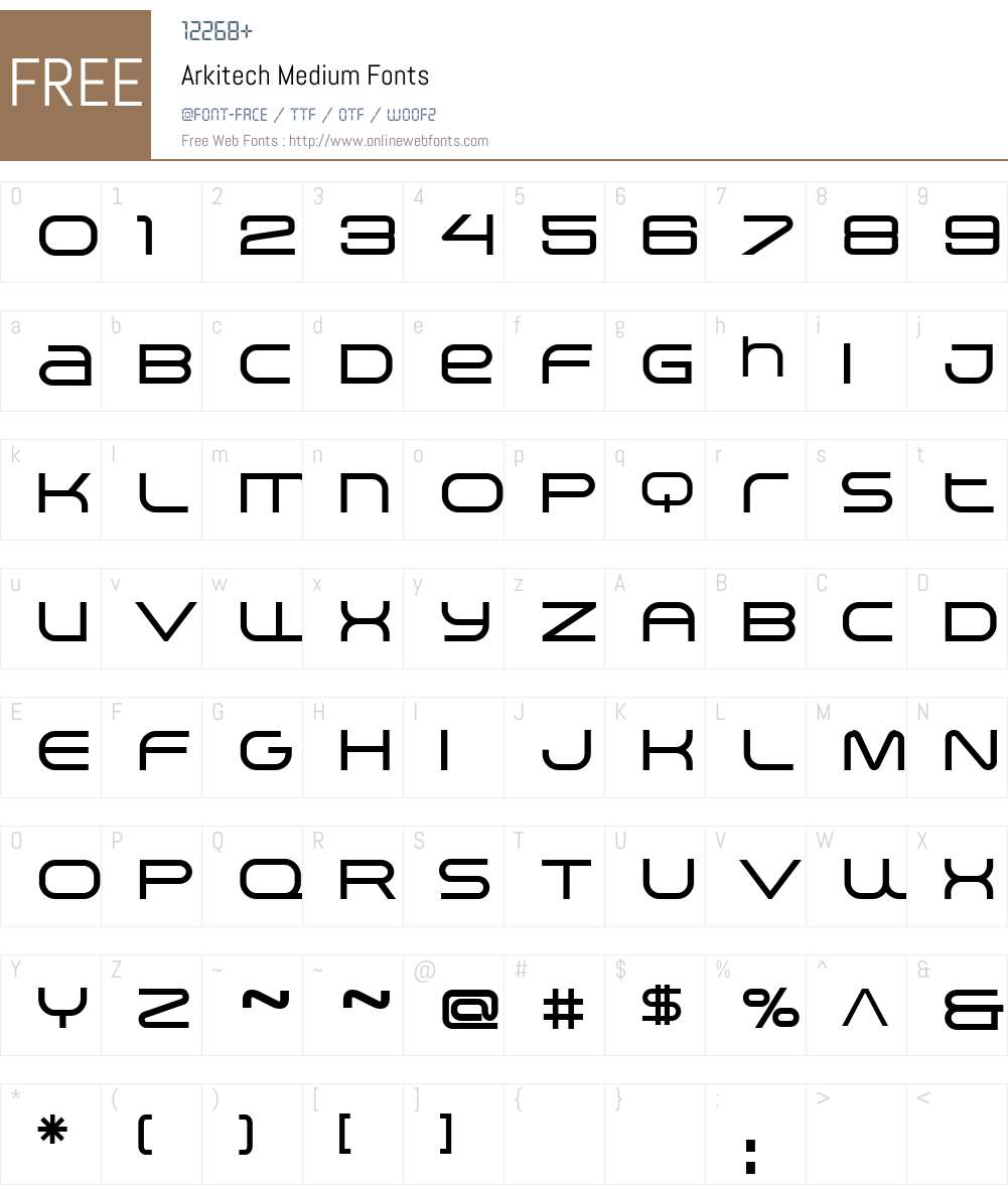 Arkitech Medium Font Screenshots