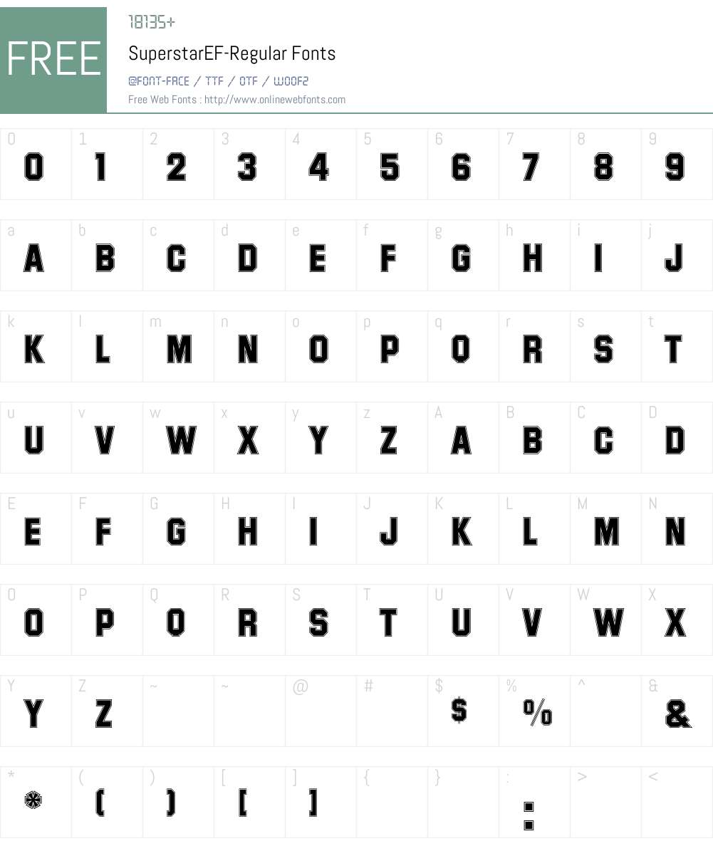 SuperstarEF Font Screenshots