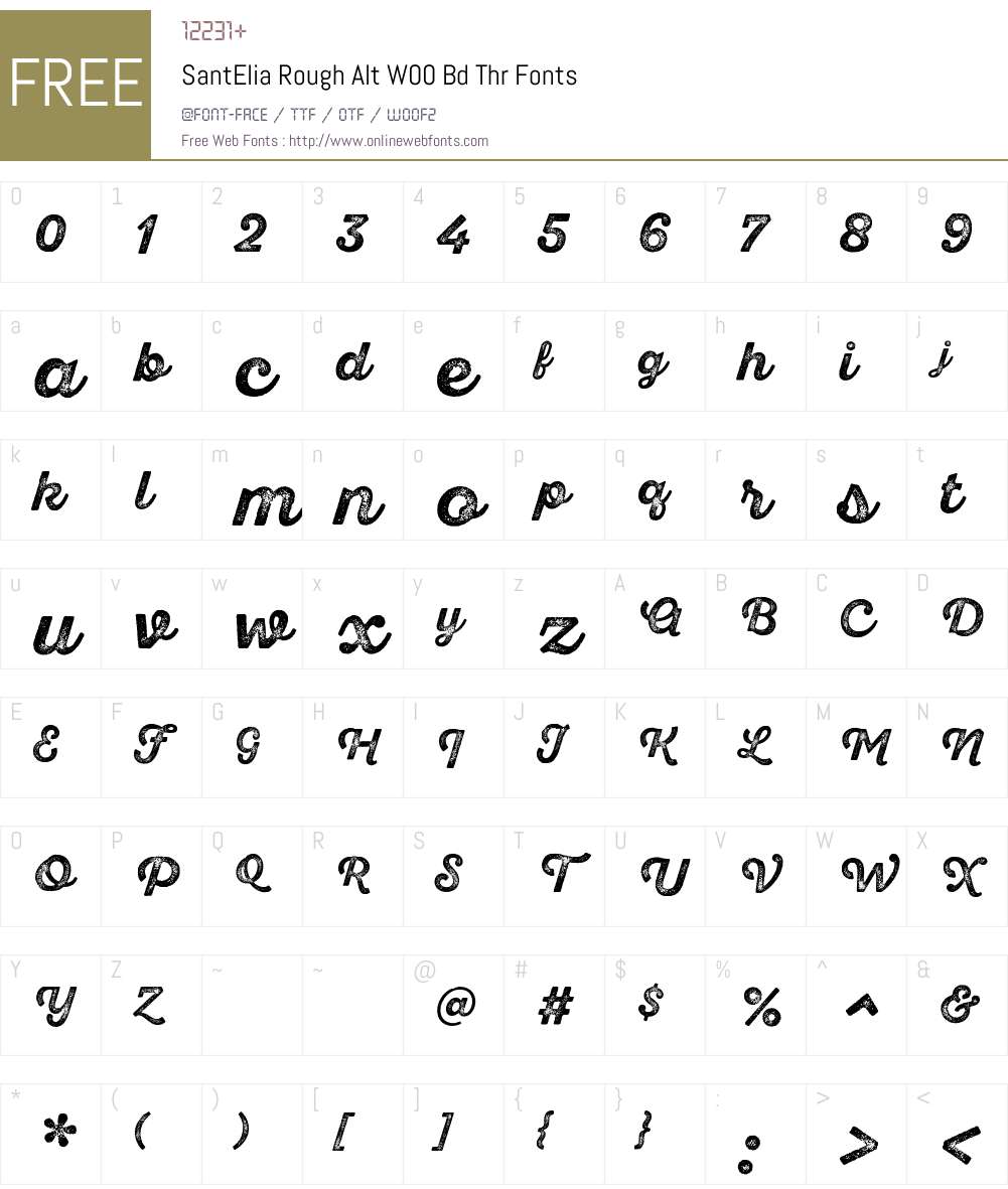 SantEliaRoughAltW00-BoldThr Font Screenshots