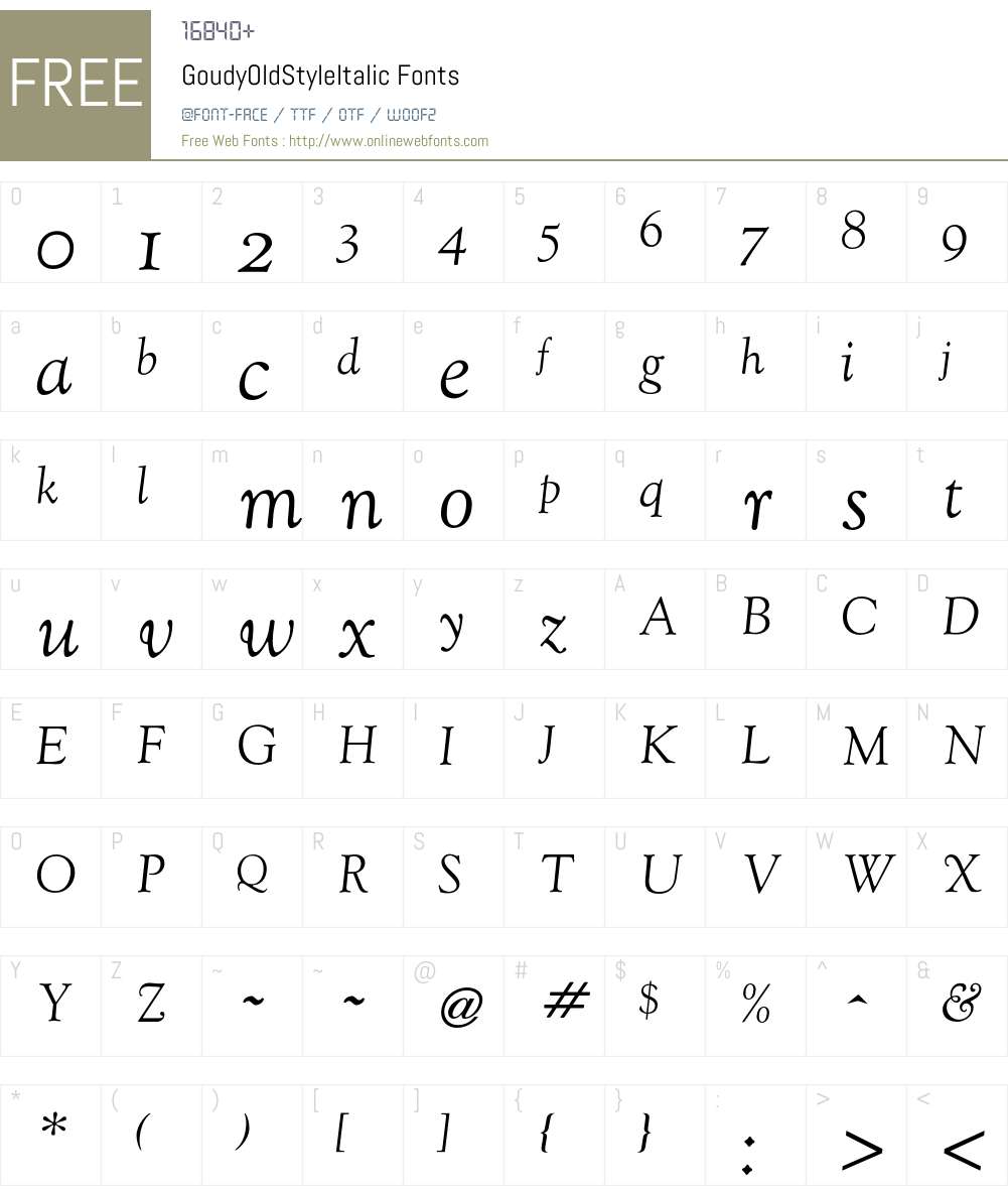 Goudy Font Screenshots